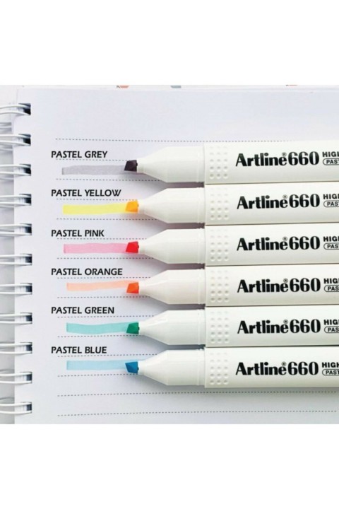 Artline 660 Fosforlu Kalem Pastel Serisi 6 Renk Set