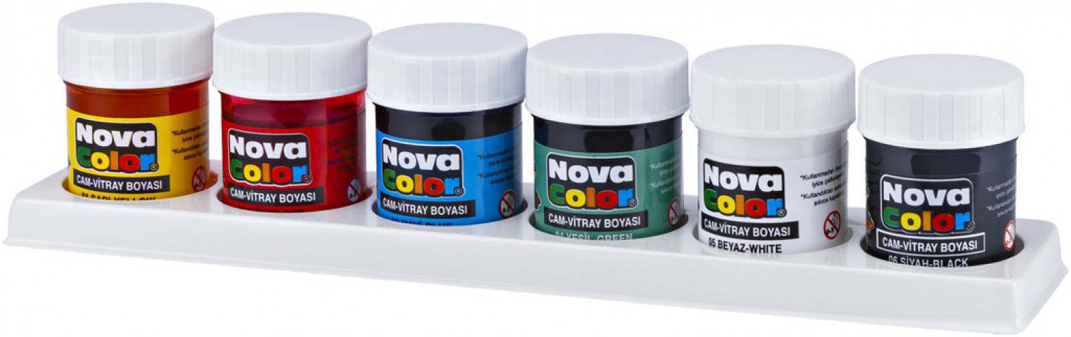 Nova Color Su Bazlı Cam Boyası 6 Renk